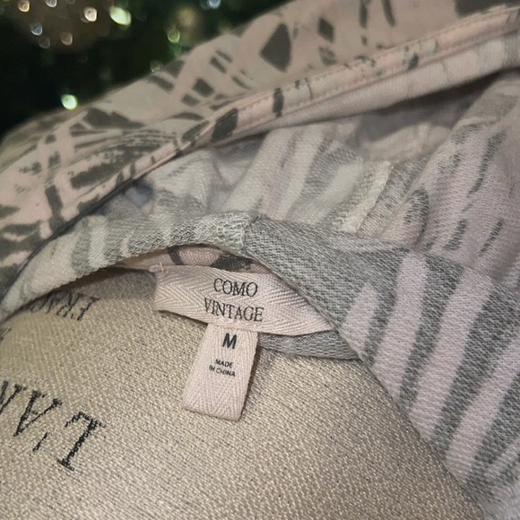 COMO Vintage longsleeve sweater sweatshirt hoodie pastel pink grey & white M - Picture 8 of 8